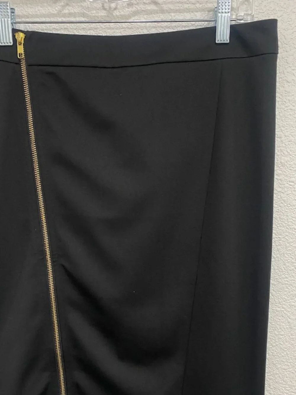 JustFab Asymmetrical Zip Midi Pencil Skirt Black S - Picture 4 of 7
